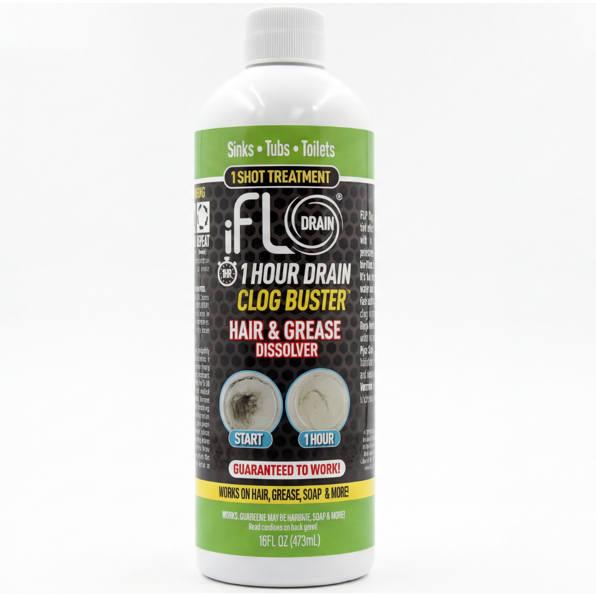 iFLO® Drain 1-Hour Drain Clog Buster – Professional Strength