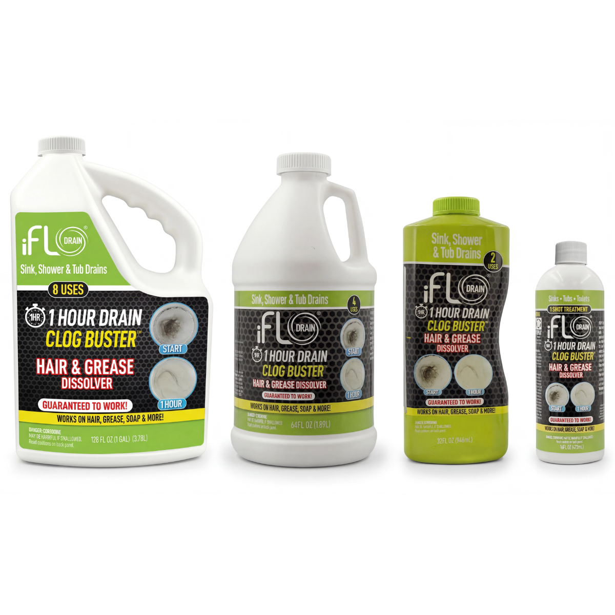 iFLO® Drain 1-Hour Drain Clog Buster – Professional Strength