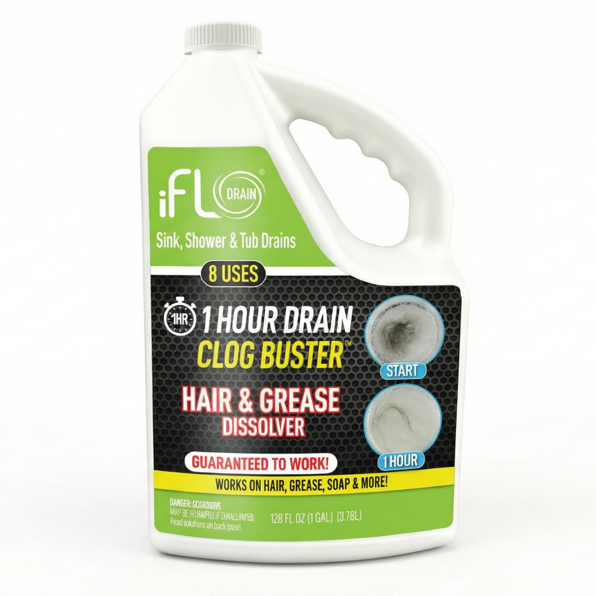 iFLO® Drain 1-Hour Drain Clog Buster – Professional Strength
