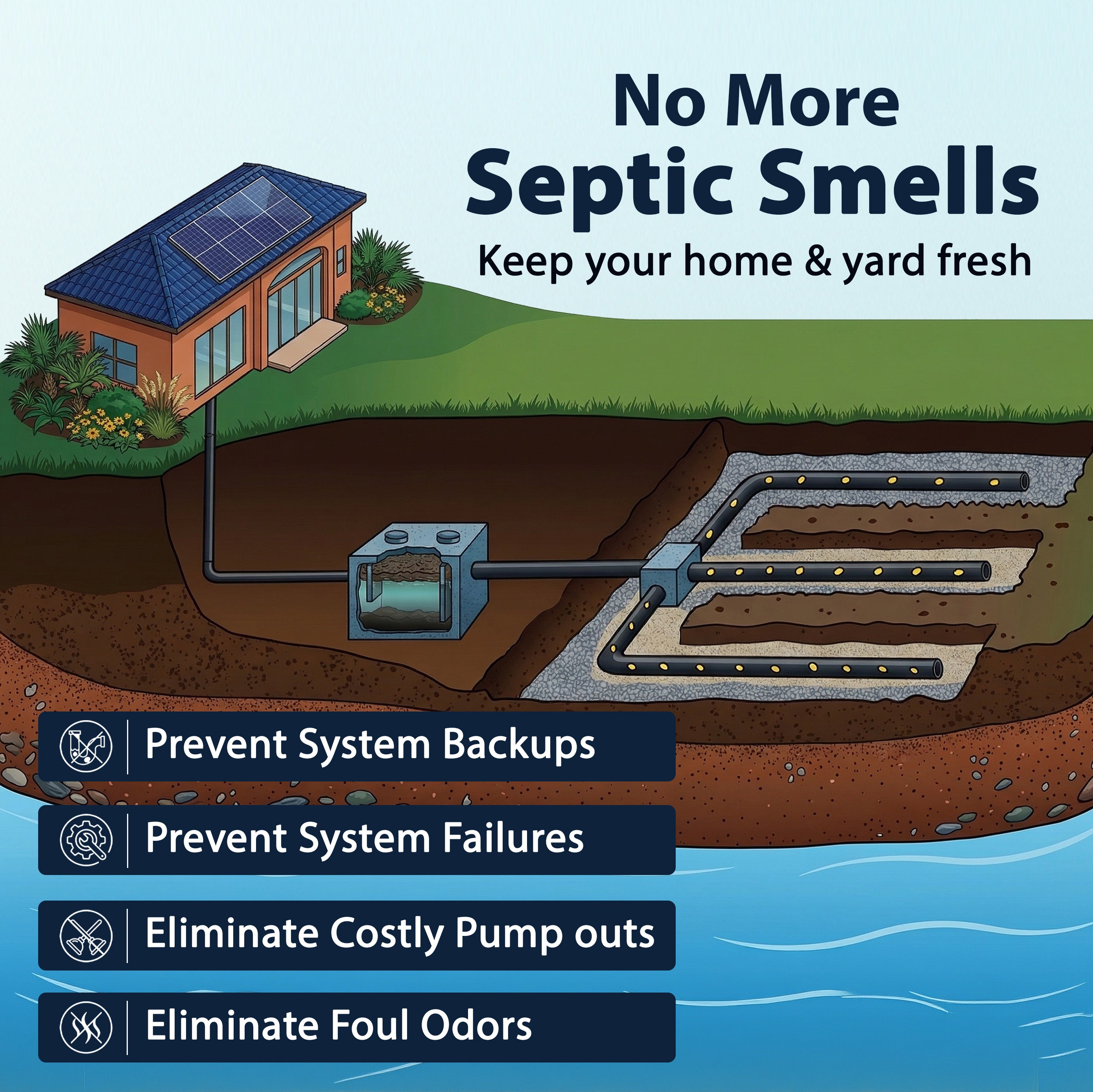 iFLO® Automatic Septic Maintenance & Rejuvenation System – Prevents Unnecessary Pumpouts – 6-Month Supply