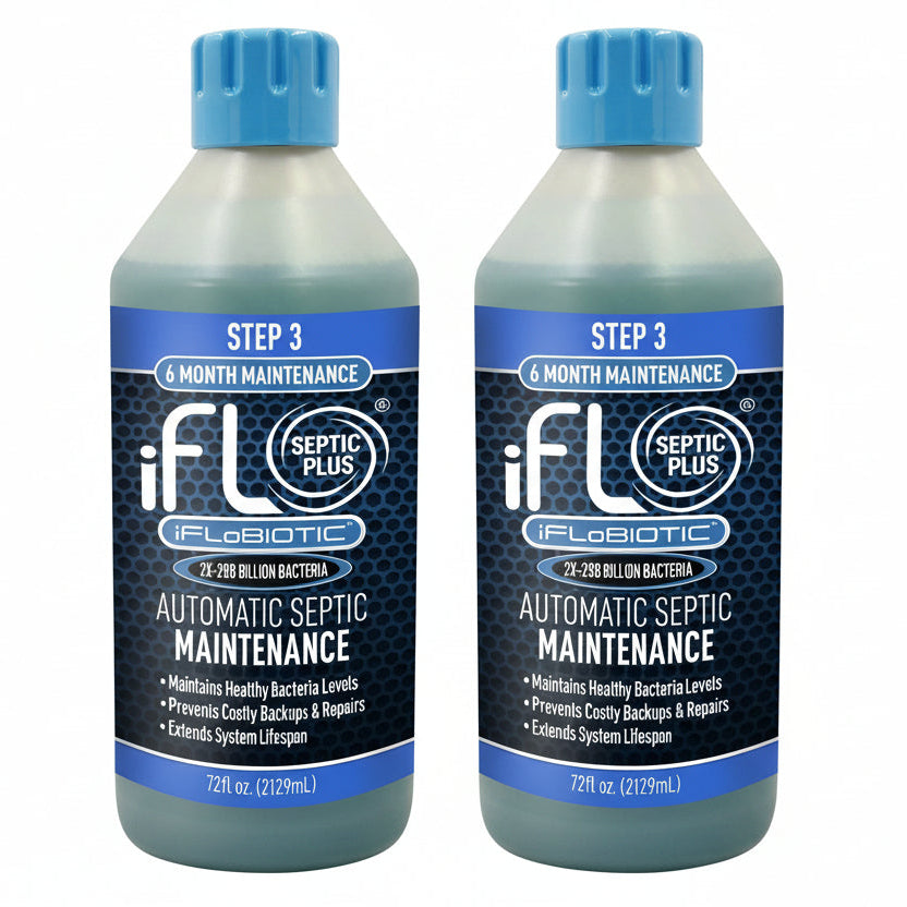 Two iFLO Step 3 Septic Maintenance 72 oz cartridges