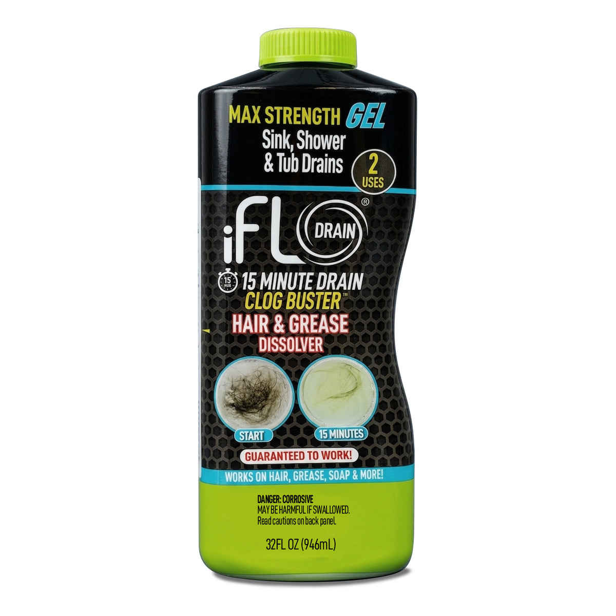 iFLO® Drain 15-Minute Clog Buster Gel - For Severely Clogged Drains & Toilets