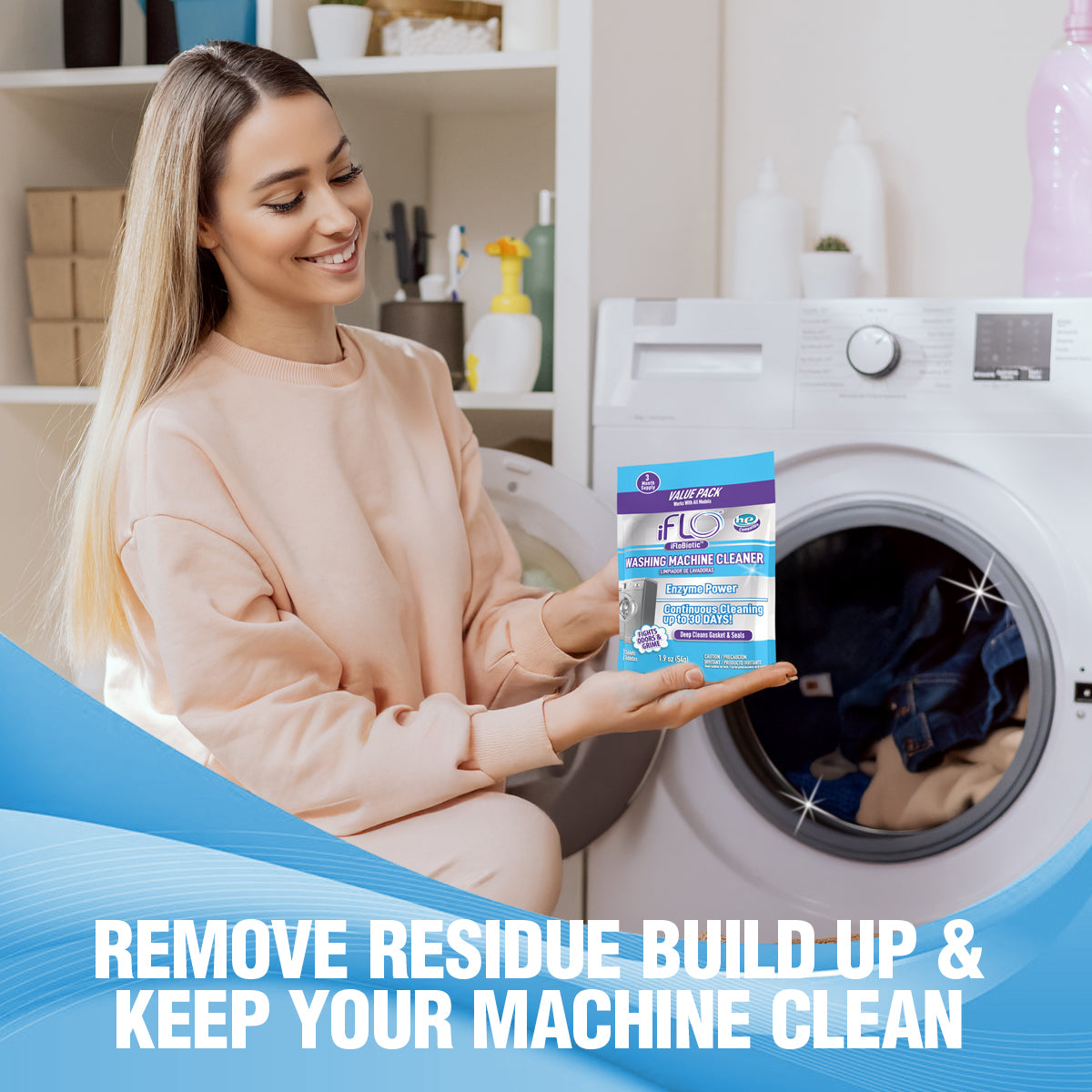 iFLO® Washing Machine Cleaner Tablets with iFLOBiotic™, 3 Pack