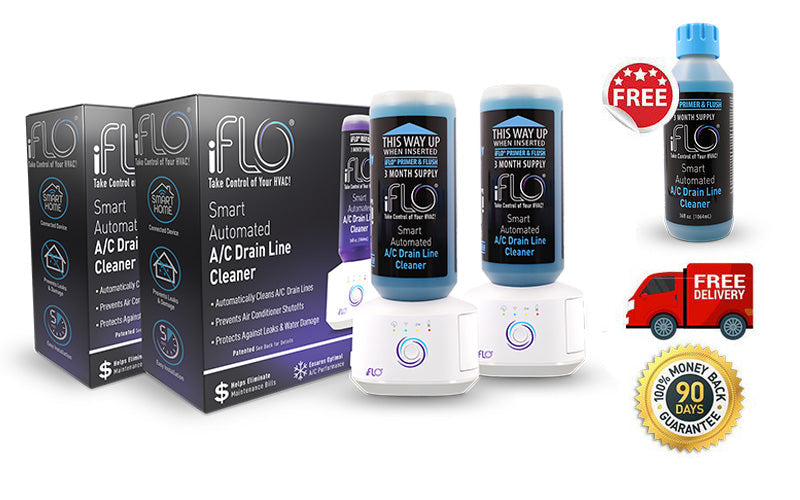 iFLO® Smart Automated AC Drain Line Cleaning System, Includes Primer & Flush [DOUBLE OFFER]